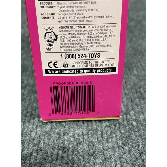 Vintage 1996 Olympic Gymnast Barbie Doll Atlanta Mattel 15125 New in Box USA - Picture 6 of 11